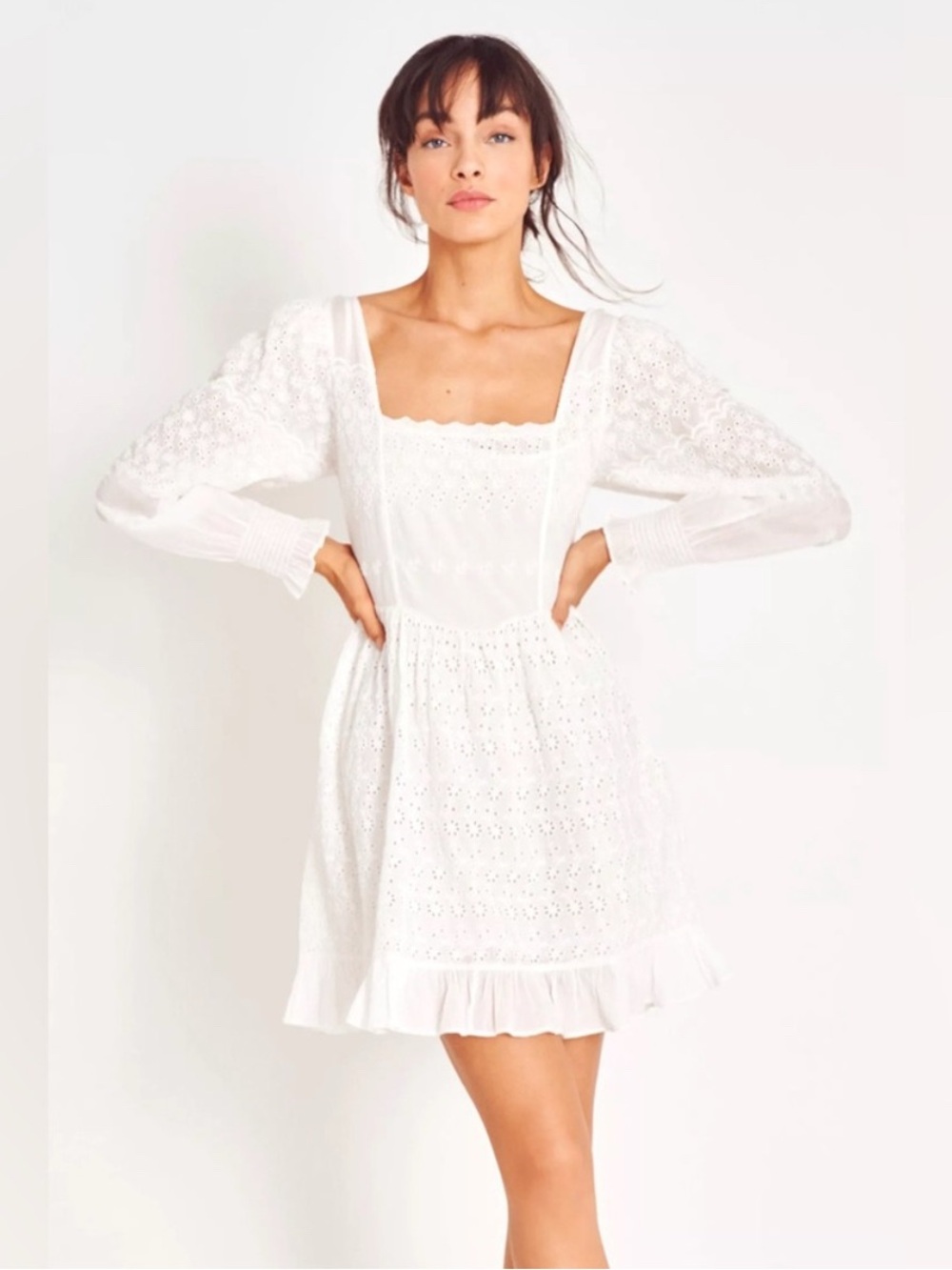 LoveShackFancy Preslina Dress True White Size 2 NWT - Picture 2 of 9
